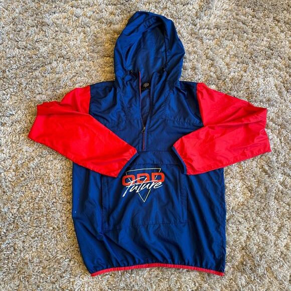 Rare Design Odd Future Windbreaker Small Tyler the Creator Navy Red Embroidered - Picture 1 of 8